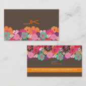 Carte De Visite PixDezines Retro Floral ~ Alegre/fond diy (Devant / Derrière)
