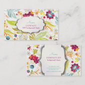Carte De Visite PixDezines rétro flore/couleur de fond DIY (Devant / Derrière)