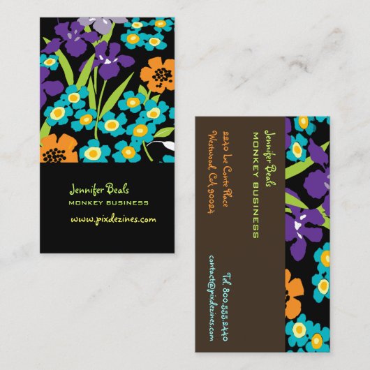 Carte De Visite PixDezines Retro Japanese Iris/DO-IT-YOURSELF arri (Devant / Derrière)