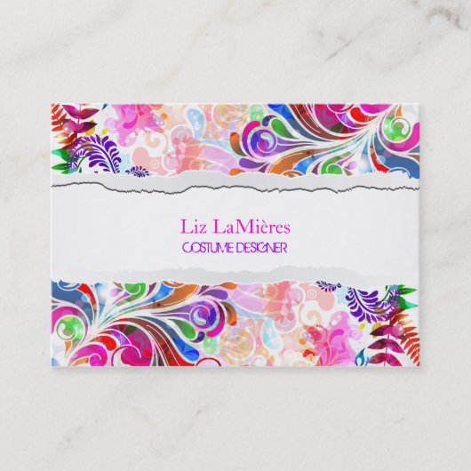 Carte De Visite PixDezines Retro Neon Swirls (Devant)