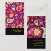 Carte De Visite PixDezines Retro Paisley (Devant / Derrière)