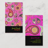 Carte De Visite PixDezines Retro Paisley (Devant / Derrière)