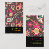 Carte De Visite PixDezines Retro Paisley (Devant / Derrière)