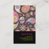 Carte De Visite PixDezines Retro Paisley en pastel (Dos)