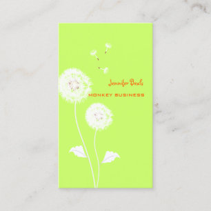 Carte De Visite PixDezines Rétro pissenlits /DIY Couleur, Vert Néo
