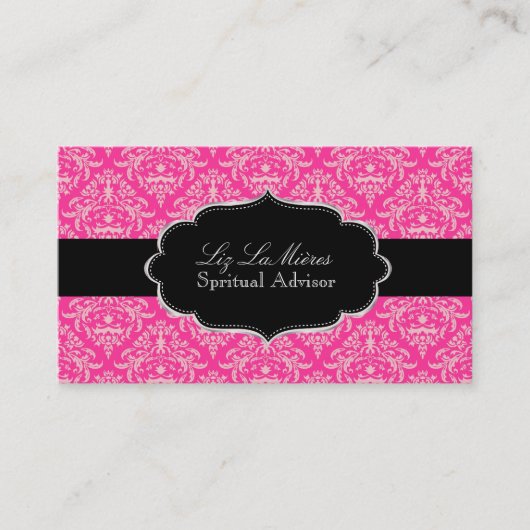 Carte De Visite PixDezines Rose Céline Damask / couleur DIY (Devant)