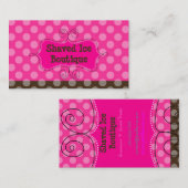 Carte De Visite PixDezines Rose Chaud + Points Chocolat (Devant / Derrière)
