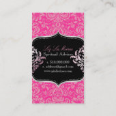 Carte De Visite PixDezines Rose Fidora Damask/Couleur DIY (Dos)
