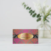 Carte De Visite PixDezines rose+orange Joséphine Damask/do-it-your (Debout devant)
