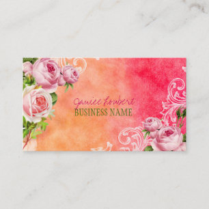 Carte De Visite PixDezines roses vintage / aquarelle