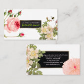 Carte De Visite PixDezines Roses Vintages/Illustration/Redoute (Devant / Derrière)