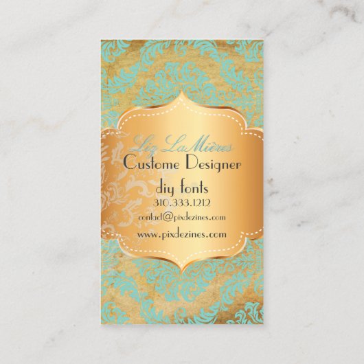 Carte De Visite PixDezines Rosette damas/faux parchemin (Dos)