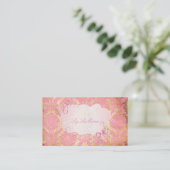 Carte De Visite PixDezines Rosette damas/faux parchemin (Debout devant)