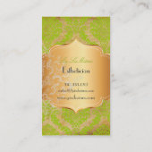 Carte De Visite PixDezines Rosette verte damas/faux parchemin (Dos)