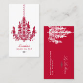 Carte De Visite PixDezines Rouge+Blanc Chandelier/DO-IT-YOURSELF a (Devant / Derrière)