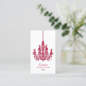 Carte De Visite PixDezines Rouge+Blanc Chandelier/DO-IT-YOURSELF a (Debout devant)