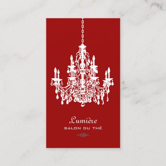 Carte De Visite PixDezines Rouge+Blanc Chandelier/do-it-yourself a (Devant)