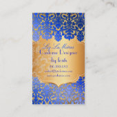 Carte De Visite PixDezines royal bleu flora damas/faux parchemin (Dos)
