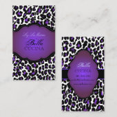 Carte De Visite PixDezines Sassy cheetah print/violet+noir (Devant / Derrière)