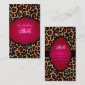 Carte De Visite PixDezines Sassy, papier de guépard/do-it-yourself (Devant / Derrière)