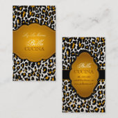 Carte De Visite PixDezines Sassy, papier de guépard/do-it-yourself (Devant / Derrière)