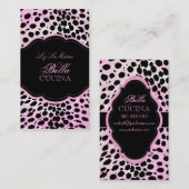 Carte De Visite PixDezines Sassy, papier guépard/rose+noir (Devant / Derrière)