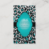 Carte De Visite PixDezines Sassy, papier guépard/turquoise+noir (Dos)