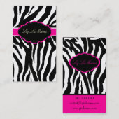 Carte De Visite PixDezines Sassy zebra print/hot rose+black (Devant / Derrière)