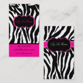 Carte De Visite PixDezines Sassy zebra print/rose chaud+noir (Devant / Derrière)