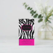 Carte De Visite PixDezines Sassy zebra print/rose chaud+noir (Debout devant)