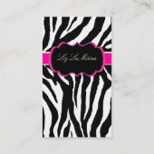Carte De Visite PixDezines Sassy zebra print/rose chaud+noir (Dos)