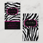 Carte De Visite PixDezines Sassy zebra print/rose chaud+noir (Devant / Derrière)