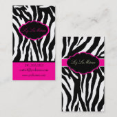 Carte De Visite PixDezines Sassy zebra print/rose chaud+noir (Devant / Derrière)