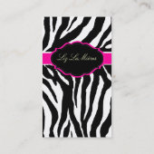 Carte De Visite PixDezines Sassy zebra print/rose chaud+noir (Dos)