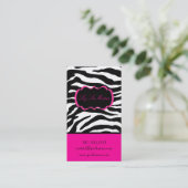 Carte De Visite PixDezines Sassy zebra print/rose chaud+noir (Debout devant)