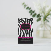 Carte De Visite PixDezines Sassy zebra print/rose chaud+noir (Debout devant)
