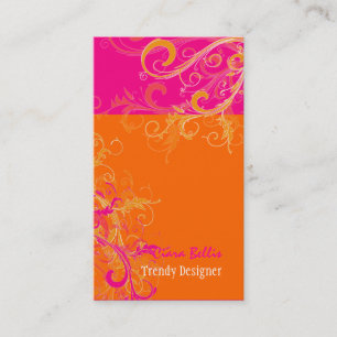 Carte De Visite PixDezines Sorbet Swirls /Pink+Tangerine