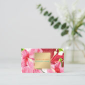 Carte De Visite PixDezines Specs Pink/Red/Hibiscus/Gold (Debout devant)