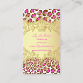 Carte De Visite PixDezines taches de léopard rose/Étiquette d'or d (Dos)