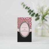 Carte De Visite PixDezines taches Léopard Noir, Blanc, Rose (Debout devant)