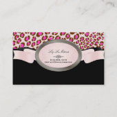 Carte De Visite PixDezines taches Léopard Noir, Blanc, Rose (Dos)