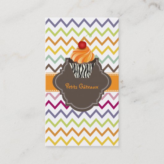 Carte De Visite PixDezines tangelo tourne cupcake+chevron (Devant)