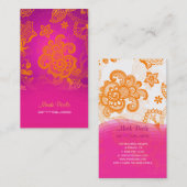 Carte De Visite PixDezines tangerine paisley/do-it-yourself arrièr (Devant / Derrière)