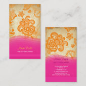 Carte De Visite PixDezines tangerine paisley/do-it-yourself arrièr (Devant / Derrière)