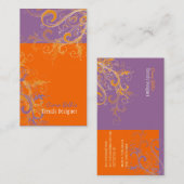 Carte De Visite PixDezines torsades /lilac+tangerine (Devant / Derrière)