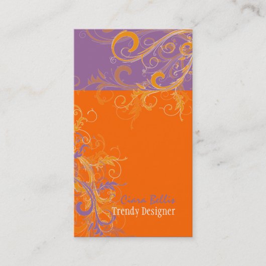 Carte De Visite PixDezines torsades /lilac+tangerine (Devant)