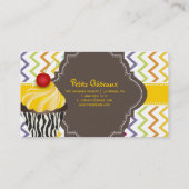 Carte De Visite PixDezines tourbillons citron cupcake+chevron (Dos)