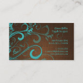 Carte De Visite PixDezines tourbillons d'aqua/faux lin (Dos)