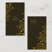 Carte De Visite PixDezines Tourbillons en fer doré/chocolat noir/o (Devant / Derrière)