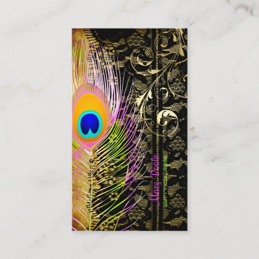 Carte De Visite PixDezines Tourbillons Peacock+filigree (Devant)